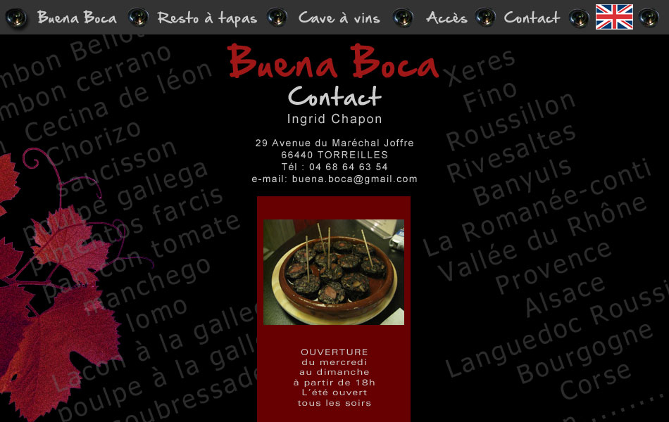 Cave à vins , resto à tapas du Buena Boca